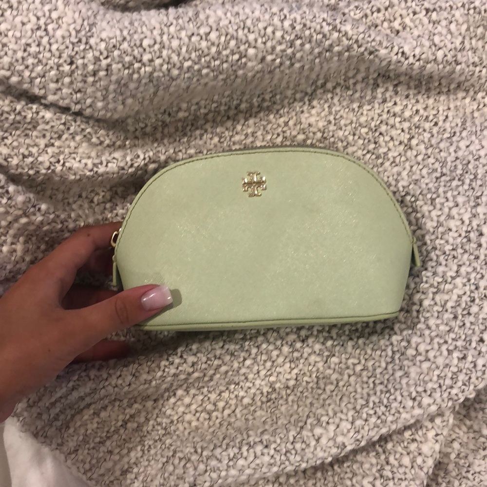 Tory Burch mint green makeup case